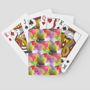 Design texture red, yellow watercolor playing cards