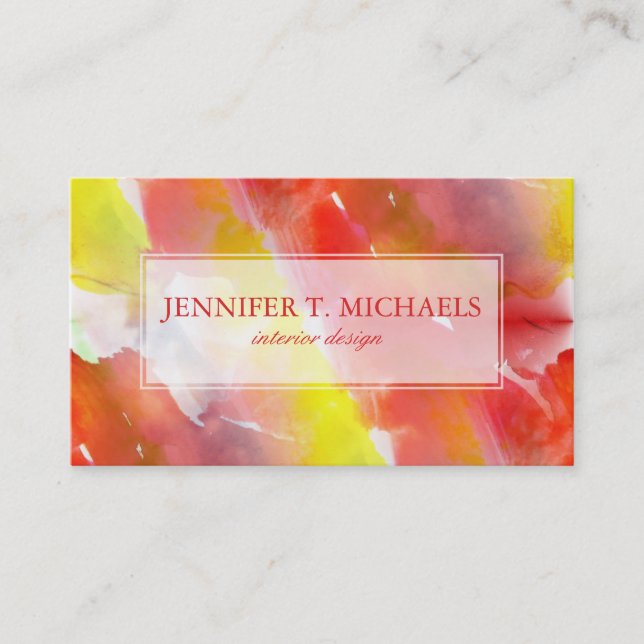 Design texture watercolor background business card (Front)
