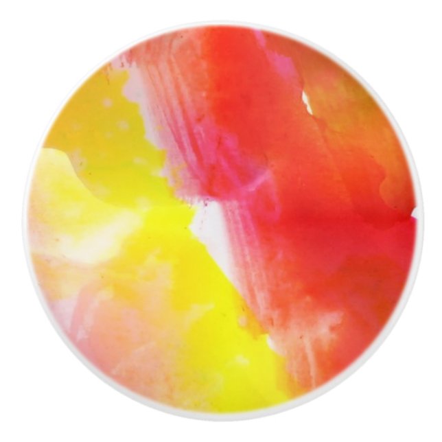 Design texture watercolor background ceramic knob (Front)