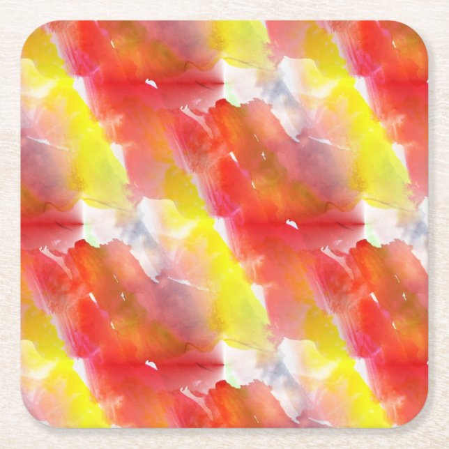 Design texture watercolor background square paper coaster (Front)