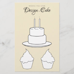 Design the Cake Wedding Table Game Yellow Sheet