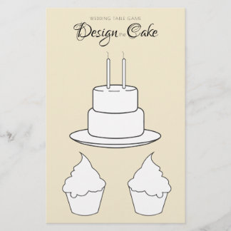 Design the Cake Wedding Table Game Yellow Sheet