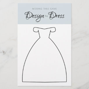 Design the Dress Wedding Table Game Black & White