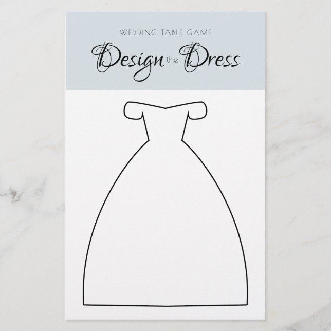  Design the Dress Wedding Table Game Black & White (Front)