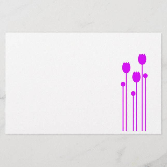 design tulpe lila letterpaper pink stationery (Front)