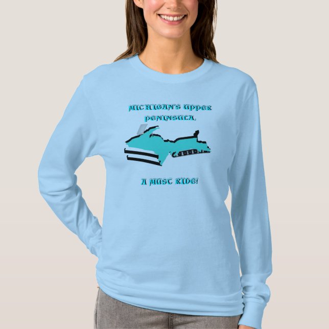 DESIGN UPPER MICHIGAN TRANSFORMED INTO SNOWMOBILE! T-Shirt (Front)