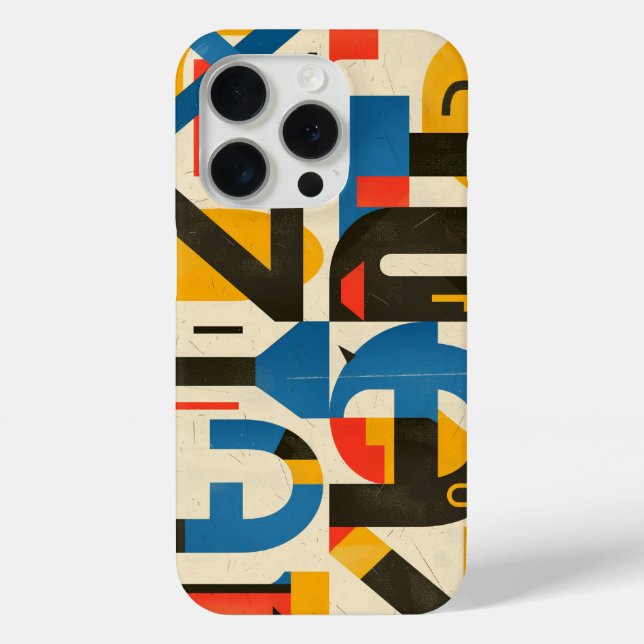 Design using letters in red, blue and ochre Case-Mate iPhone case (Back)