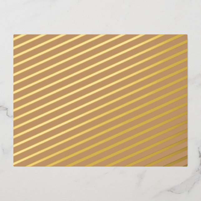 Design with a Brown Background and White Border Foil Holiday Postcard (Front)