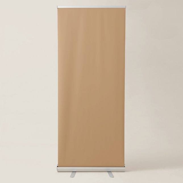 Design with a Brown Background and White Border Retractable Banner (Front)