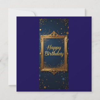 Design with a golden frame on a navy blue colour