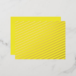 Design with a Yellow Background and Black Border Foil Holiday Postcard