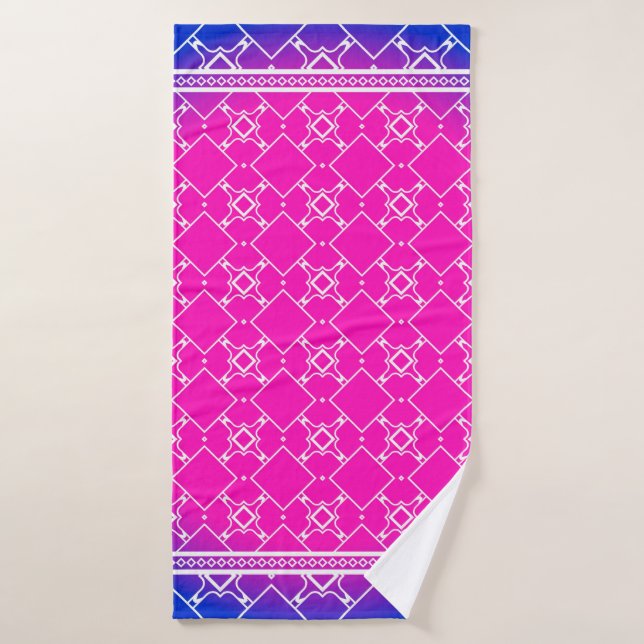 Design with abstract hand drawn geometric pattern  bath towel (Bath Towel)