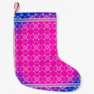 Design with abstract hand drawn geometric pattern small christmas stocking