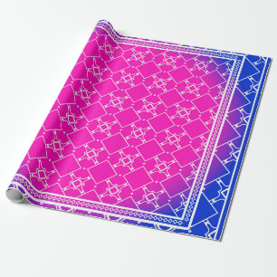 Design with abstract hand drawn geometric pattern wrapping paper