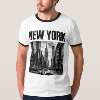 Design with black and white image of New York T-Shirt