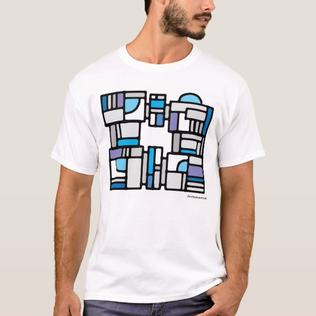 Design with blue arcs 007 T-Shirt (Front)