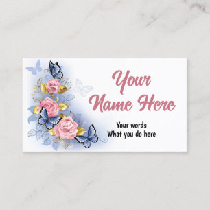 Design with pink roses business card