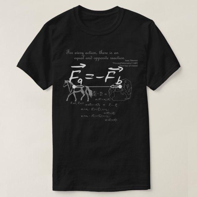 Design with Sir Isaac Newton's third law  T-Shirt (Design Front)