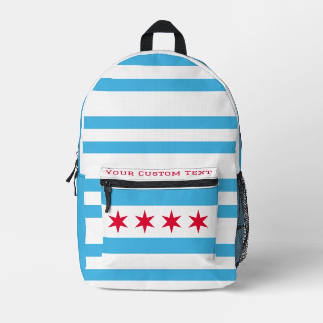 Design with the flag of chicago, darker variant printed backpack (Front)