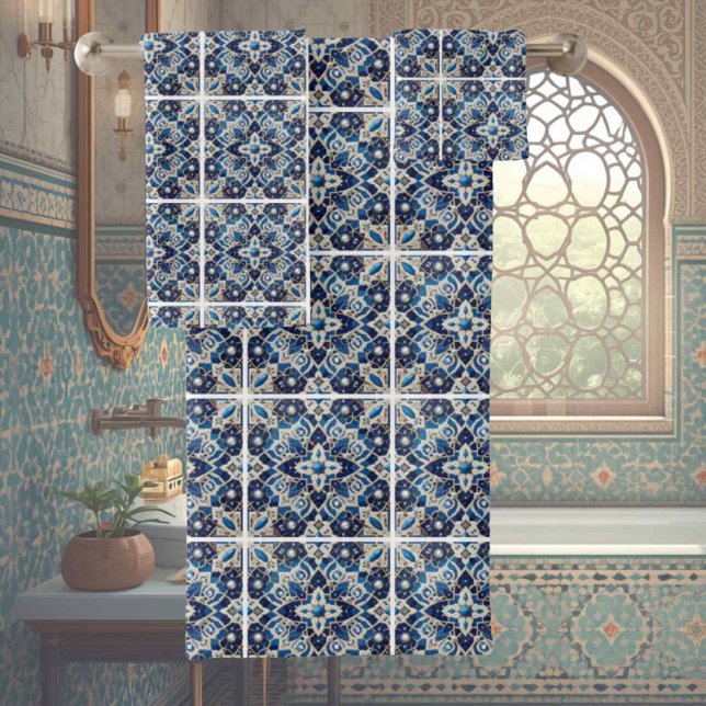 Design with Traditional Elegance | Morrocan Tiles Bath Towel Set (Creator Uploaded)