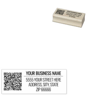 Design Your Address QR Code Rubber Stamp Template