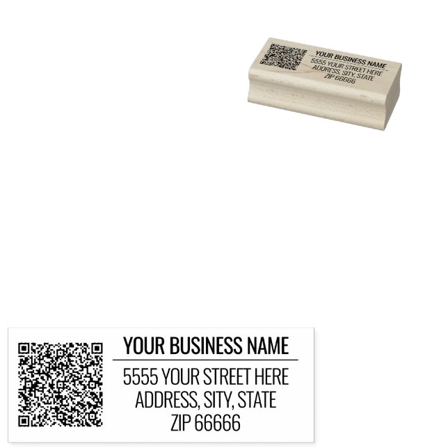 Design Your Address QR Code Rubber Stamp Template (Stamped)