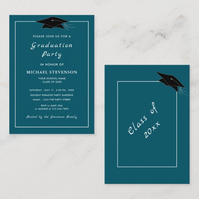 Design Your Colours Graduation Invitations Templat (Front/Back)