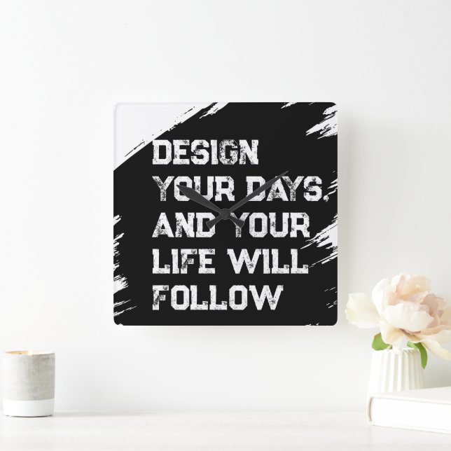 Design your days... square wall clock (Home)