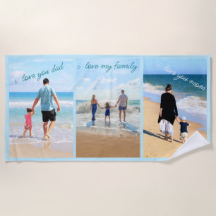 Design Your Fmily Photo Collage Beach Towel Gift