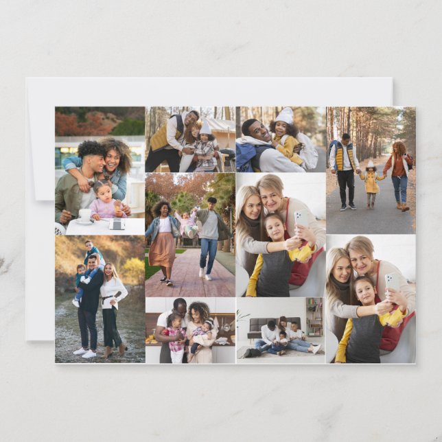 Design Your Own 10 Photo Collage Card (Front)