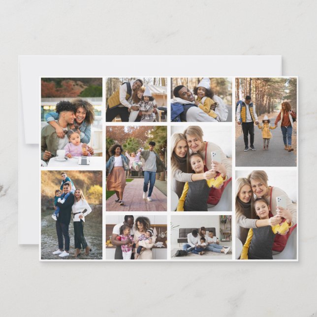 Design Your Own 10 Photo Collage Card (Front)