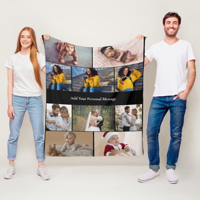 Design Your Own 10 Photo Collage Fleece Blanket (In Situ)