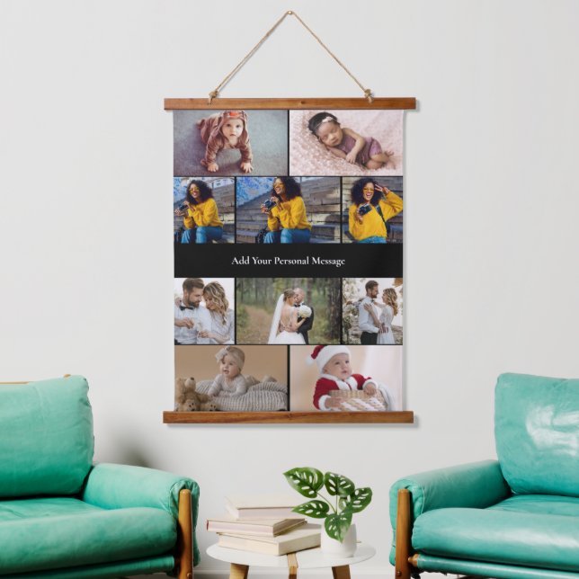 Design Your Own 10 Photo Collage Hanging Tapestry (Living Room)