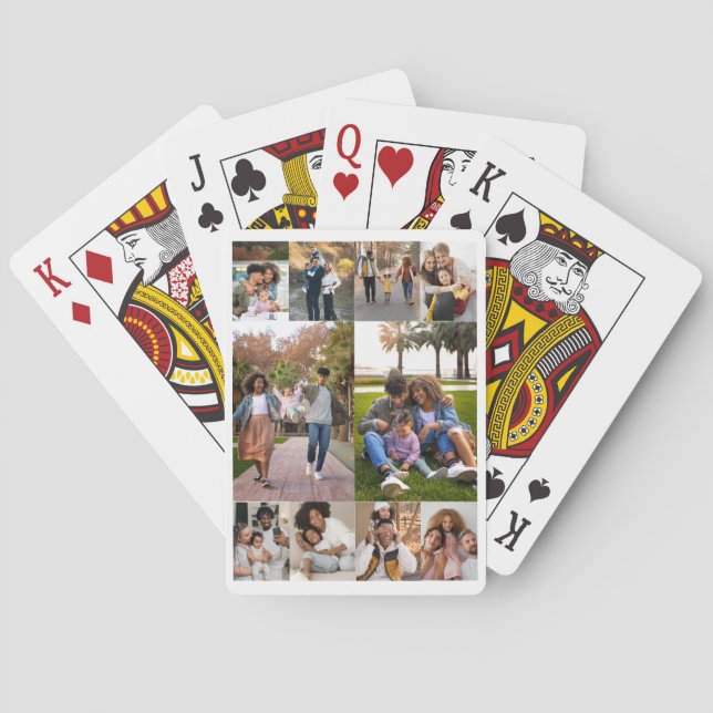 Design Your Own 10 Photo Collage Playing Cards (Back)
