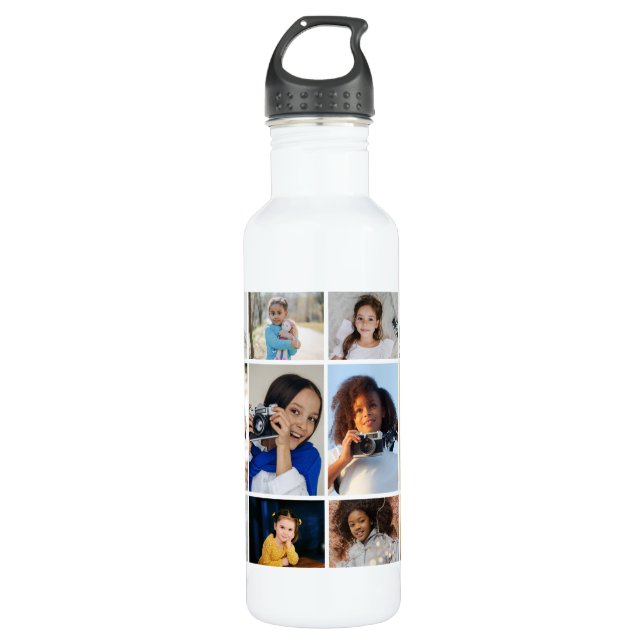 Design Your Own 12 Photo Collage 710 Ml Water Bottle (Front)