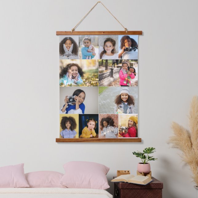 Design Your Own 12 Photo Collage Hanging Tapestry (Bedroom)