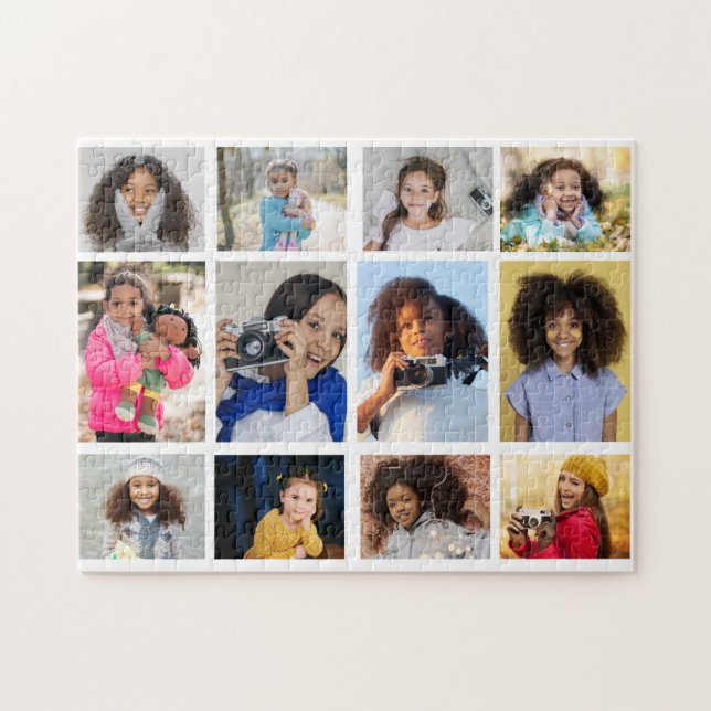 Design Your Own 12 Photo Collage Jigsaw Puzzle (Horizontal)