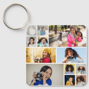 Design Your Own 12 Photo Collage Key Ring