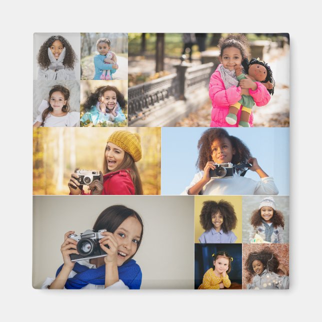 Design Your Own 12 Photo Collage Magnet (Front)