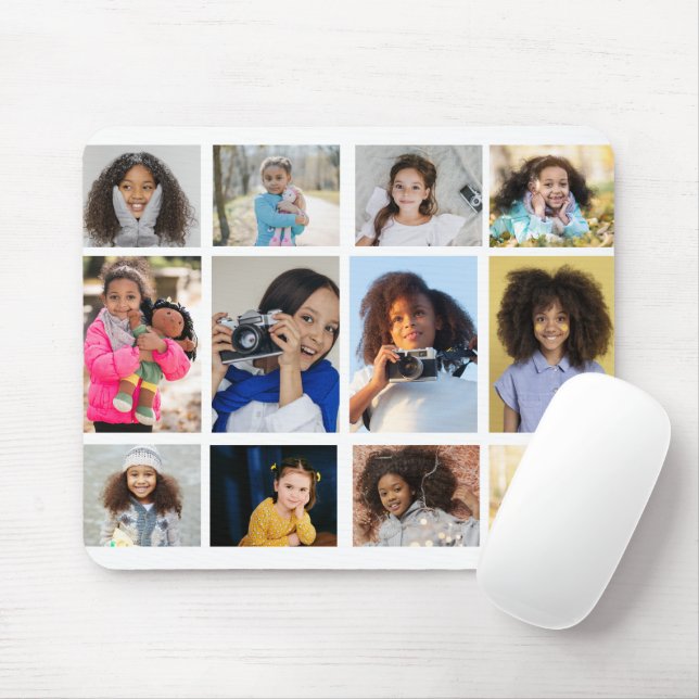 Design Your Own 12 Photo Collage Mouse Mat (With Mouse)
