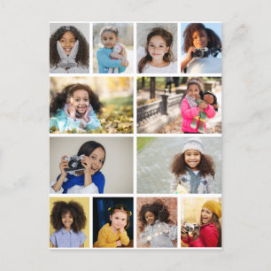 Design Your Own 12 Photo Collage Postcard