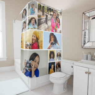 Design Your Own 12 Photo Collage Shower Curtain