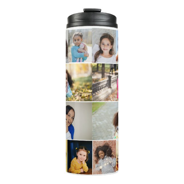 Design Your Own 12 Photo Collage Thermal Tumbler (Front)