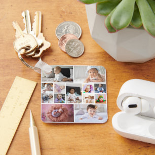 Design Your Own 13 Photo Collage Key Ring