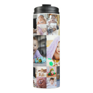 Design Your Own 14 Photo Collage Thermal Tumbler