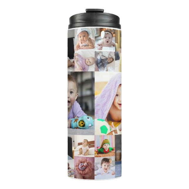 Design Your Own 14 Photo Collage Thermal Tumbler (Front)