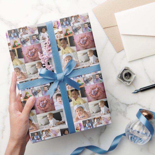 Design Your Own 14 Photo Collage Wrapping Paper (Gifting)