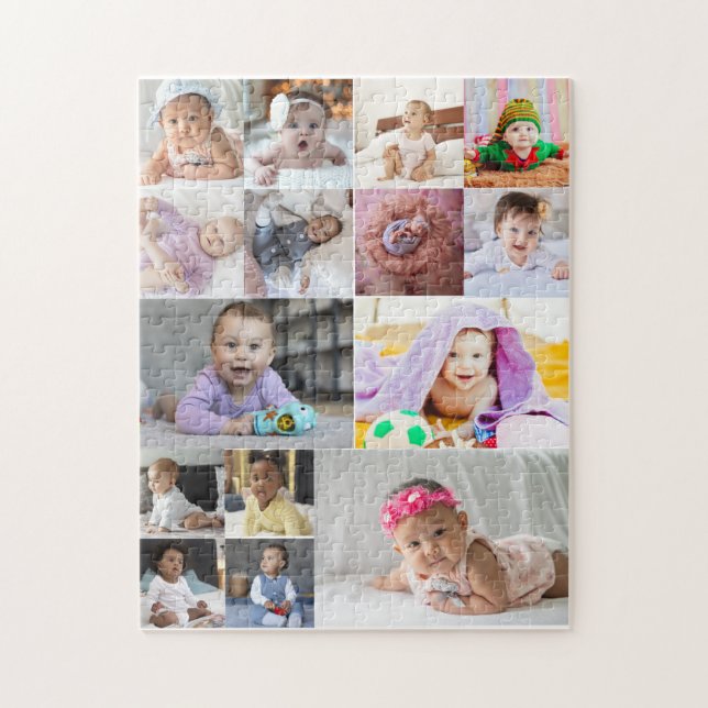 Design Your Own 15 Photo Collage  Jigsaw Puzzle (Vertical)