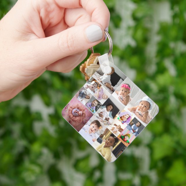 Design Your Own 15 Photo Collage Key Ring (Hand)