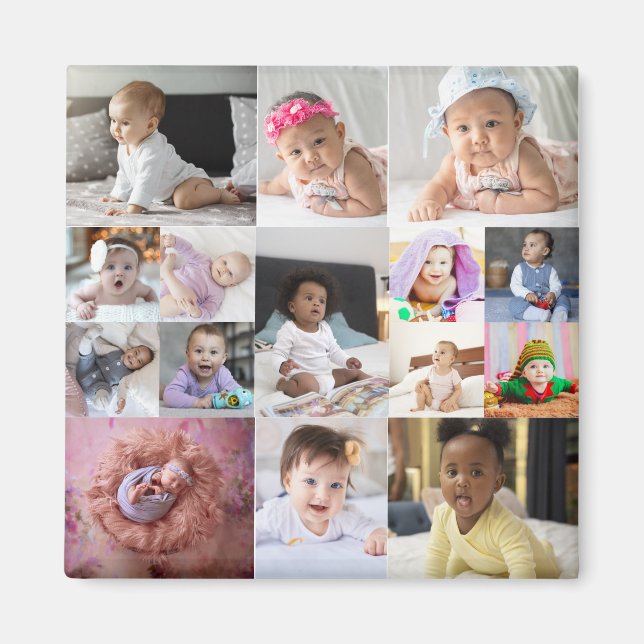 Design Your Own 15 Photo Collage Magnet (Front)